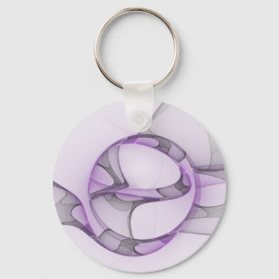 Chaveiro Cinzas de Lavanda de Arte Fractal Abstrato moderna