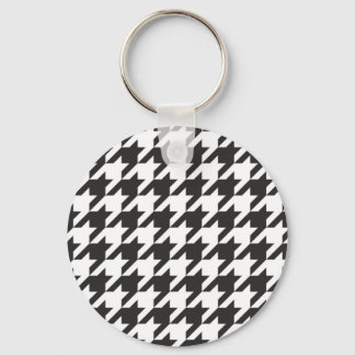 Chaveiro Cinzas sem costura houndstooth, padrão preto e bra