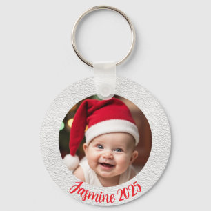 Chaveiro Círculo de alumínio personalizável Primeiro Natal