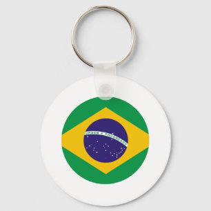 Chaveiro Círculo de Bandeira do Brasil O Zazzle MUSEUM