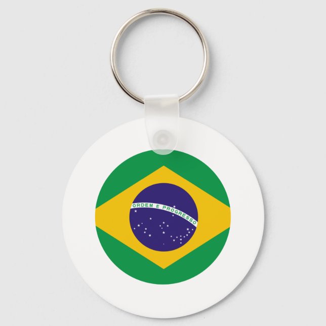 Chaveiro Círculo de Bandeira do Brasil O Zazzle MUSEUM (Frente)
