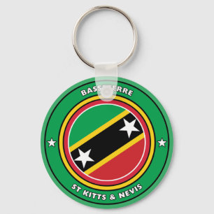 Chaveiro Círculo de Sinalizador de Kitts & Nevis da rua