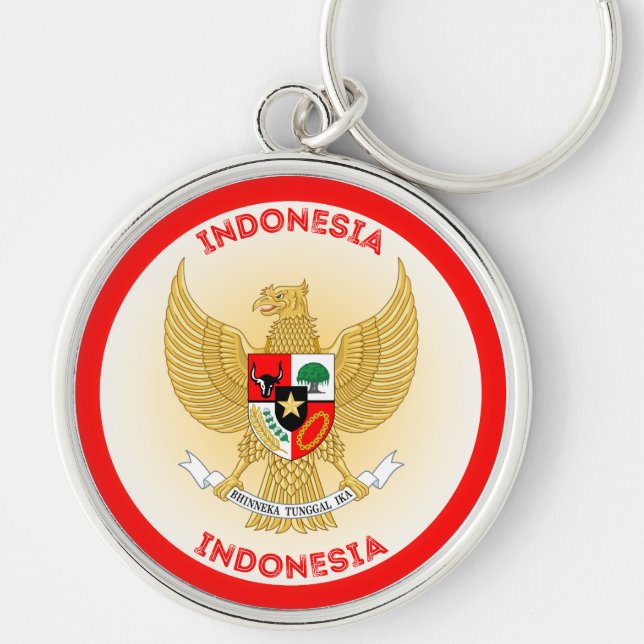 Chaveiro Círculo do Emblema Nacional da Indonésia (Frente)