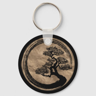 Chaveiro Círculo do zen de Enso e ouro da árvore dos