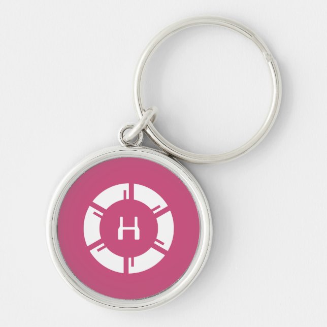 Chaveiro Círculo Físico-Virtual com Rosa de Monograma Perso (Frente)