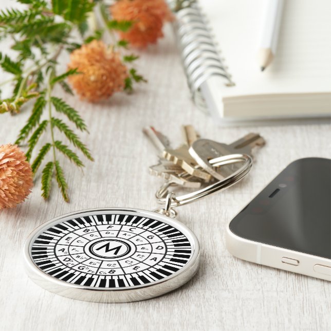 Chaveiro Círculo Personalizado de Chaves de Piano dos Quint (Lateral)