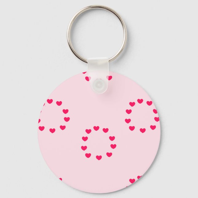 Chaveiro círculos cardíacos vermelhos a rosa (Frente)
