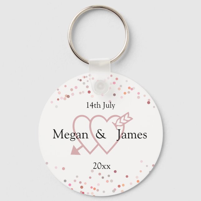 Chaveiro Círculos de Confetti Rosa (Frente)