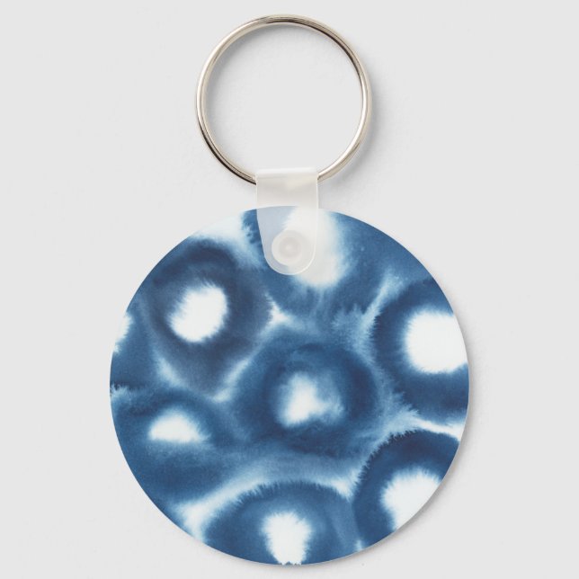 Chaveiro Círculos de Impressão de Aquarela Indigio (Frente)