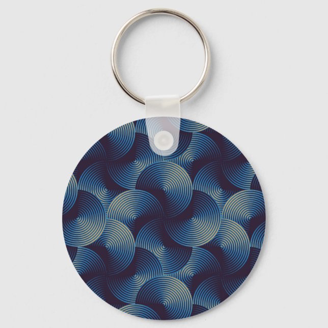 Chaveiro Círculos metálicos ilusão óptica, patamar sem cost (Frente)
