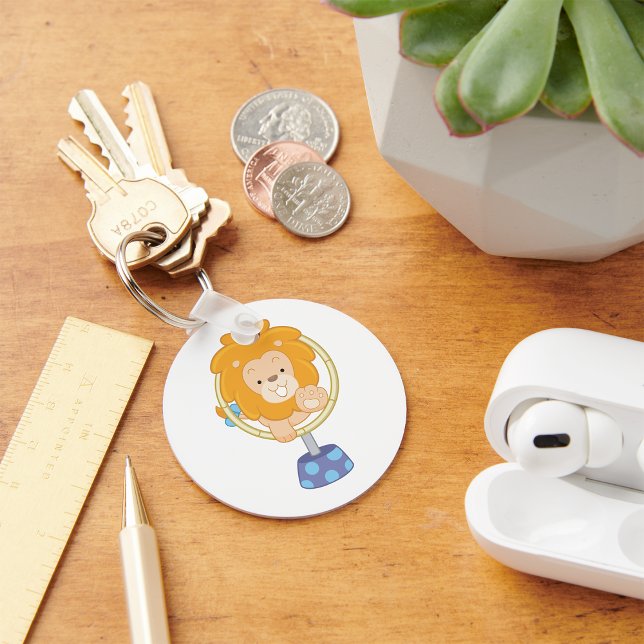 Chaveiro Circus Lion Pulando Através De Um Hoop (Criador carregado)