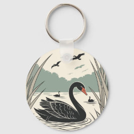 Chaveiro Cisne Negro Elegante