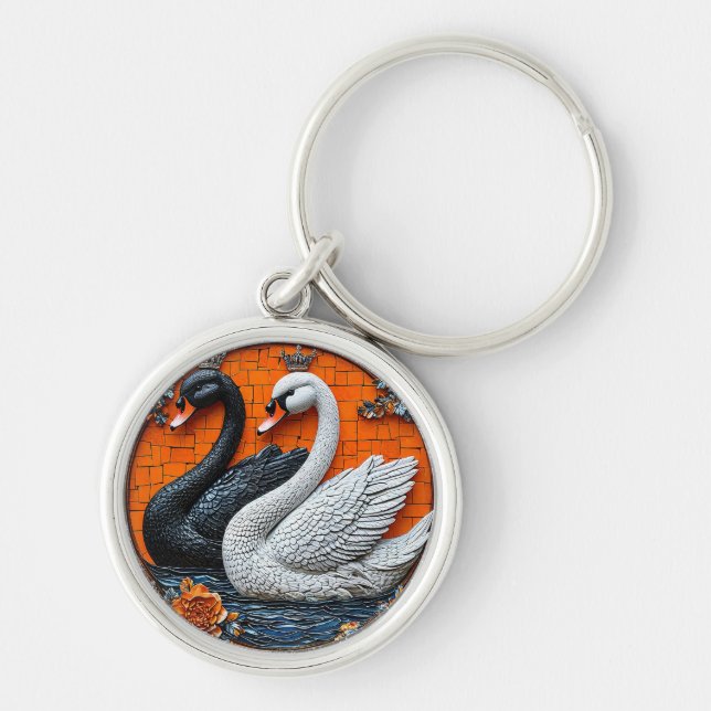 Chaveiro Cisnes de Casamento (Frente)