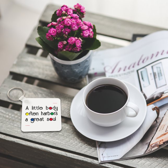 Chaveiro Citação da letra branca negra, excelente alma (Criador carregado)