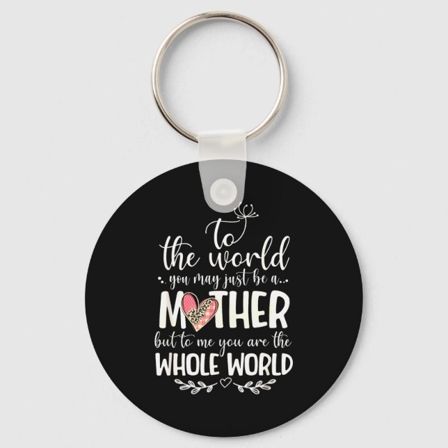 Chaveiro Citação da Mãe Mundo Inteiro Presente para a Mamãe (Frente)
