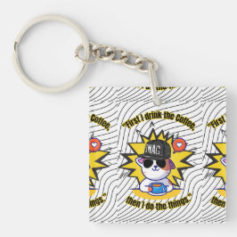 Chaveiro citação de café de gatos