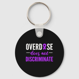 Chaveiro Citação de design de fita roxa não discrimina