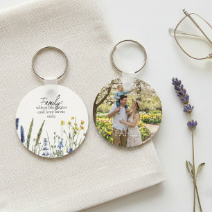 Chaveiro Citação de Foto da Família Floral – Presente de Le