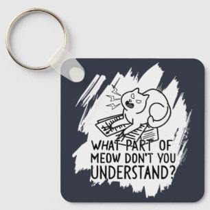 Chaveiro Citação de Gato Branca Engraçado