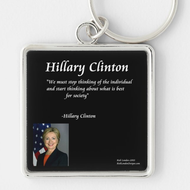 Chaveiro Citação de Hillary Clinton sobre "Indivíduos" (Frente)