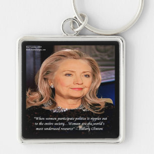 Chaveiro Citação de Recursos para Mulheres Hillary