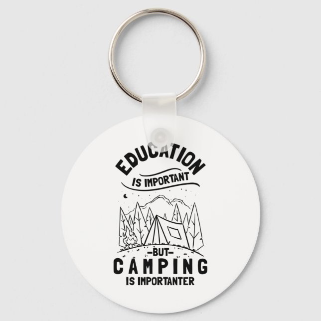 Chaveiro Citação Divertida de Camping (Frente)