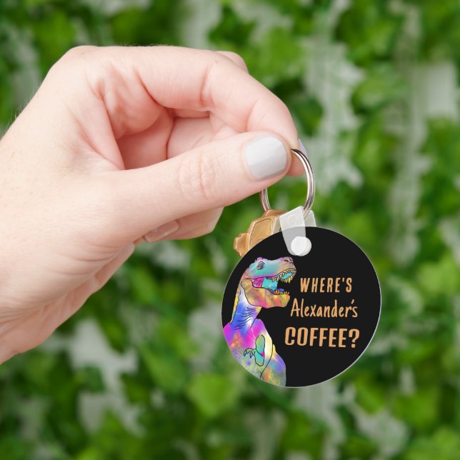 Chaveiro Citação Divertida Personalizada de Dinossauro (Mão)