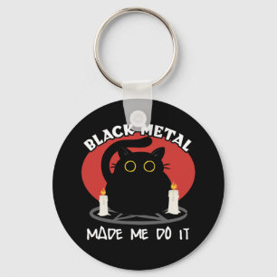 Chaveiro Citação do Black Metal Funny   Gato preto satânico