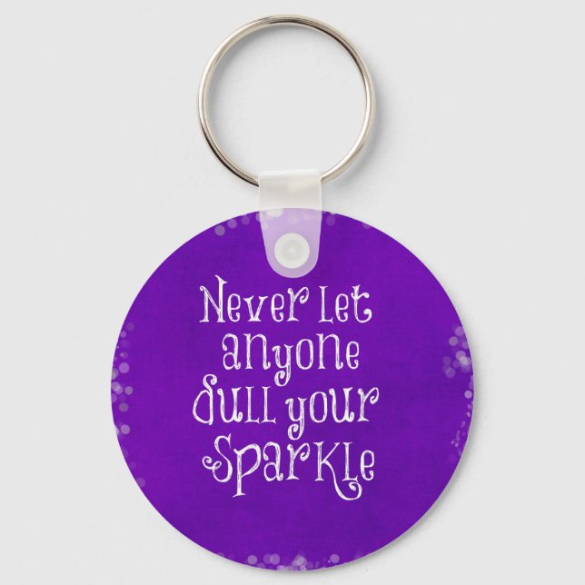 Chaveiro Citação do Sparkle Inspiracional Roxo (Frente)