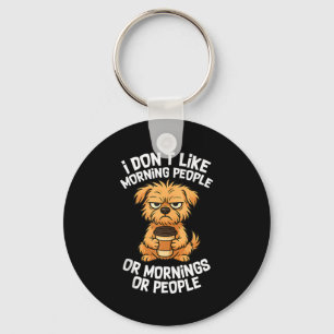 Chaveiro Citação Engraçada Café Sonolento Cachorro Fofo Ama
