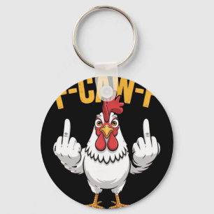 Chaveiro Citação engraçada de humor de galinha F-caw-f Galo