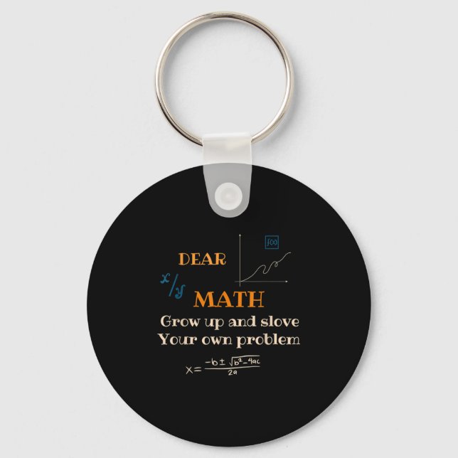 Chaveiro Citação engraçada de matemática para meninas menin (Frente)