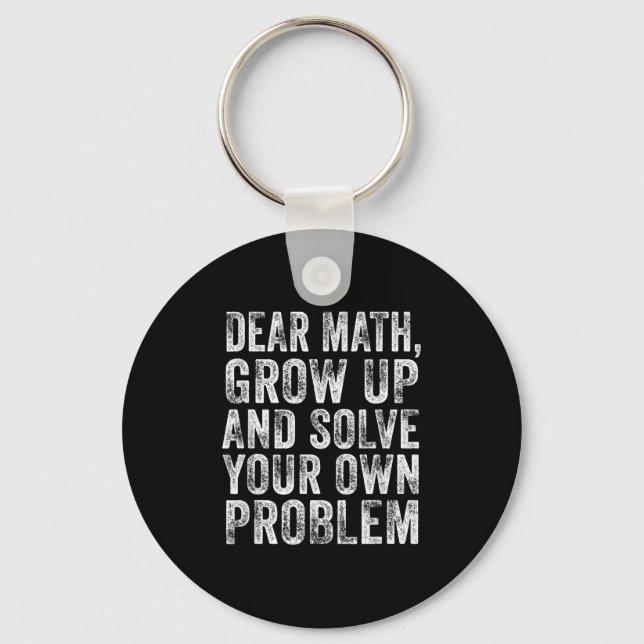 Chaveiro Citação Engraçada de Matemática Querido Professor  (Frente)