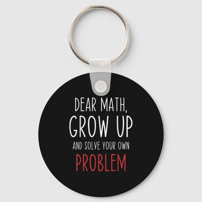 Chaveiro Citação engraçada de matemática Querido professor  (Frente)