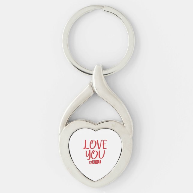 Chaveiro Citação Simples de Amor Te Amo Mais (Frente)