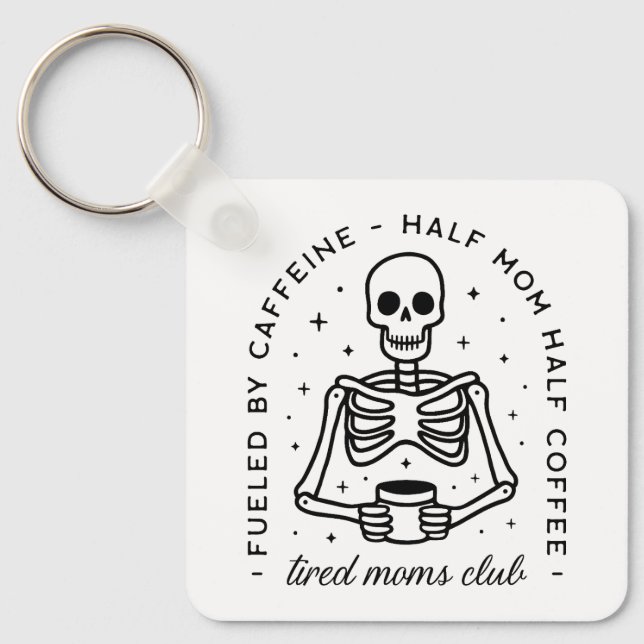 Chaveiro Citações engraçadas de amantes de café do clube mã (Frente)