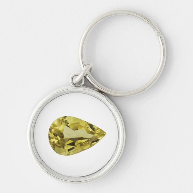 Chaveiro Citrina Gemstone Amarelo (Frente)