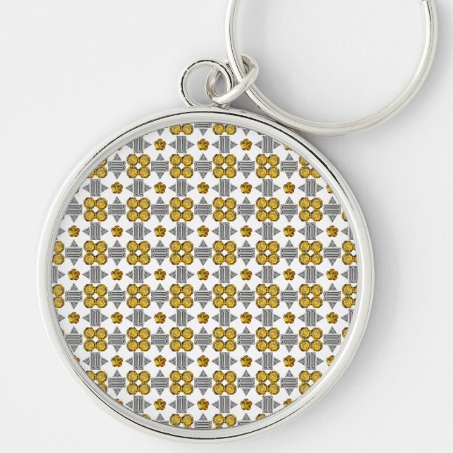 Chaveiro Citrine Diamond Gemstone Art, Amarelo (Frente)