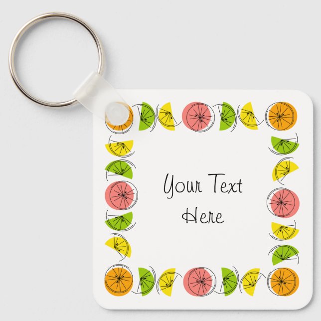 Chaveiro Citrus Square Text Aluminium de dupla face (Frente)