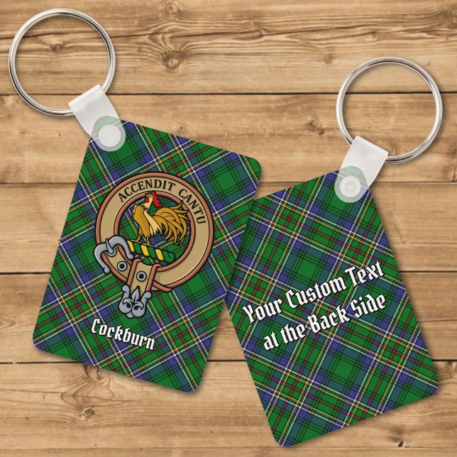 Chaveiro Clan Cockburn Crest sobre Tartan (Criador carregado)