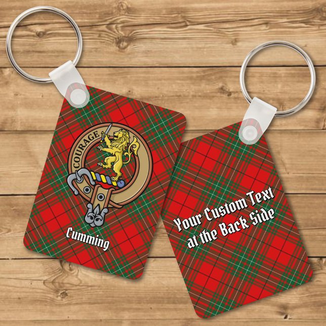 Chaveiro Clan Cumming Crest sobre Tartan (Criador carregado)