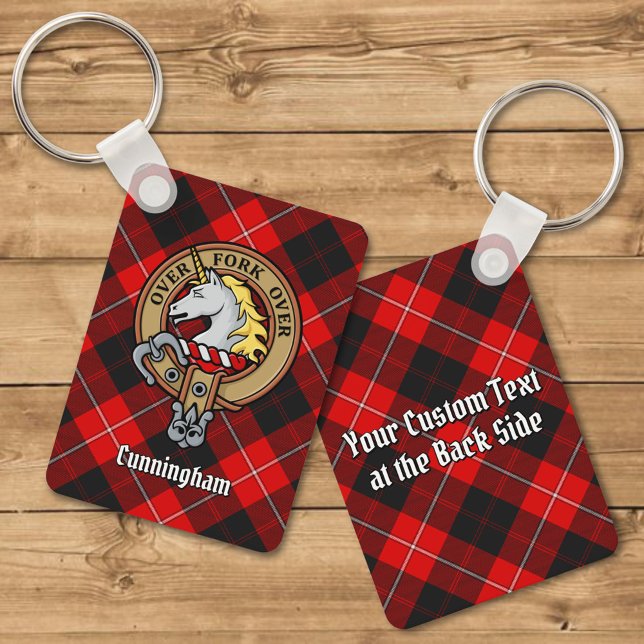Chaveiro Clan Cunningham Crest sobre Tartan (Criador carregado)