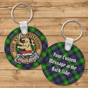 Chaveiro Clan Farquharson Crest sobre Tartan
