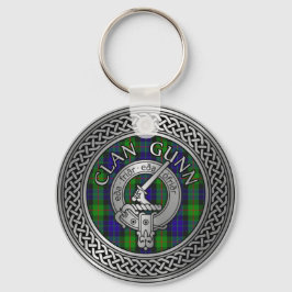 Chaveiro Clan Gunn Crest & Tartan Knot Keychain