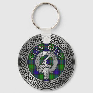 Chaveiro Clan Gunn Crest & Tartan Knot Keychain