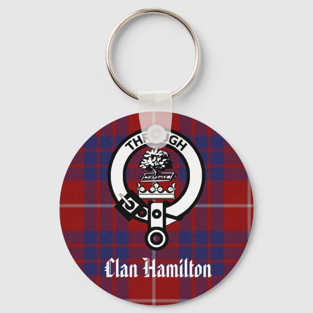Chaveiro Clan Hamilton Crest & Tartan (Frente)