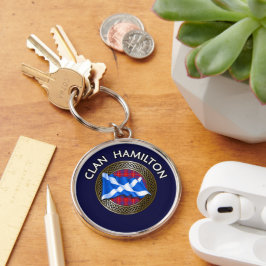 Chaveiro Clan Hamilton Tartan Knot & Flag