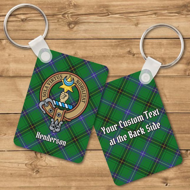 Chaveiro Clan Henderson Crest sobre Tartan (Criador carregado)
