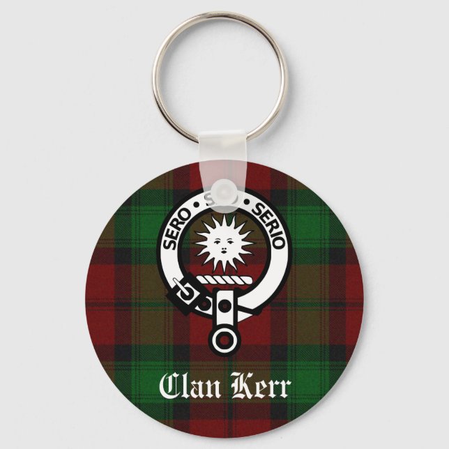 Chaveiro Clan Kerr Crest Crachá Tartan (Frente)