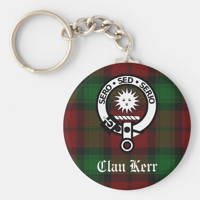 Chaveiro Clan Kerr Crest Crachá Tartan (Frente)